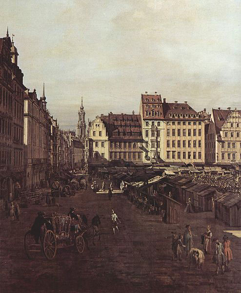 Ansicht von Dresden, Der Altmarkt von der Seegasse aus